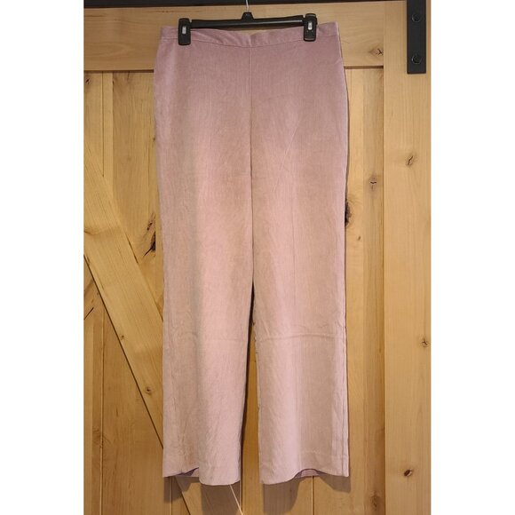 New! Alfred Dunner Womens Pants Size 10 Pink Corduroy Classic Fit Pull On 30x28" - Picture 2 of 16